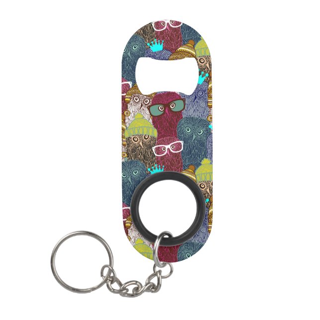 Porte-clé Décapsuleur Chouette dans la couronne (Devant)