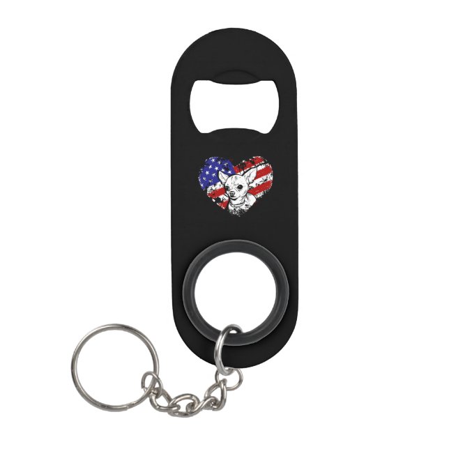 Porte-clé Décapsuleur Coeur du Chihuahua (Devant)