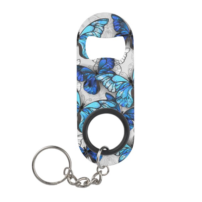 Porte-clé Décapsuleur Composition des White and Blue Butterflies (Devant)