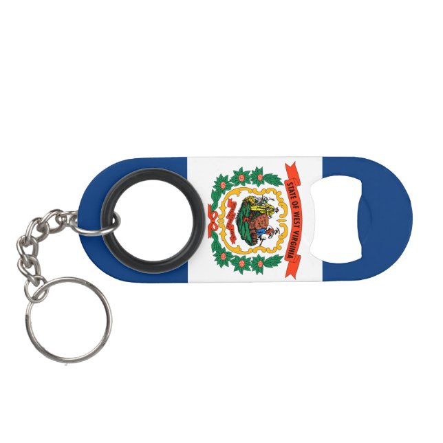 Porte-clé Décapsuleur Conception du drapeau de l'État de Virginie-Occide (Dos Horizontal)
