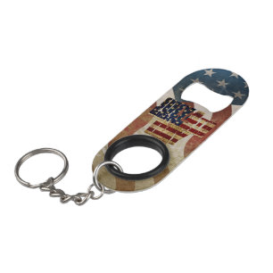 Porte-clé Décapsuleur Conception vintage de la fête d'indépendance du 4 