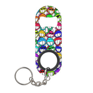 Porte-clé Décapsuleur Cool Sourire Visages Motif + votre idée
