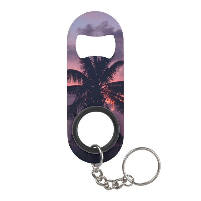 Porte-clé Décapsuleur Coucher du soleil tropical brillant (Dos)
