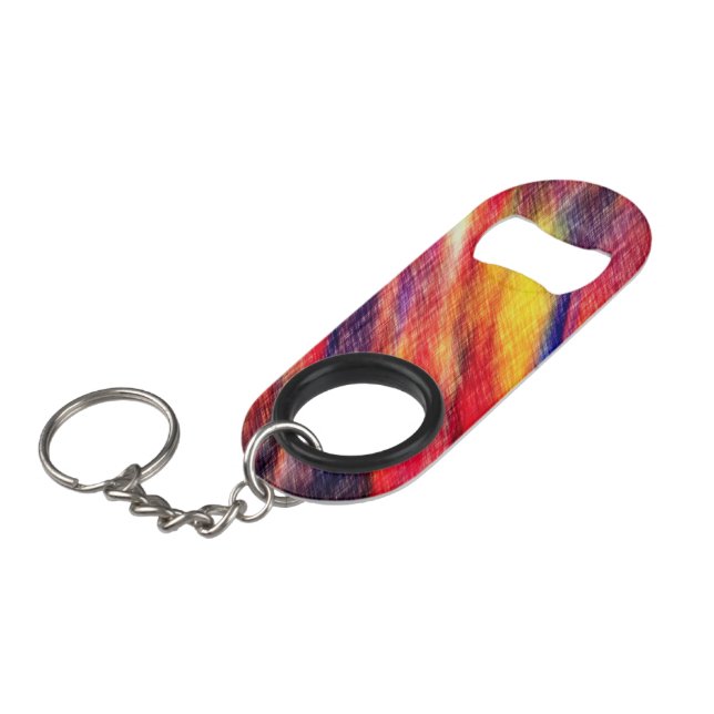 Porte-clé Décapsuleur Couleurs Abstraites coucher de soleil Porte - clé  (Devant Angle)