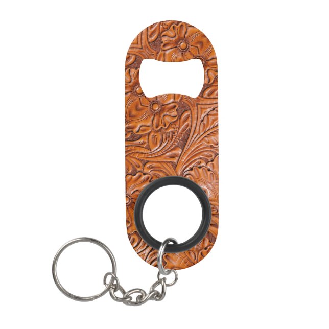 Porte-clé Décapsuleur Cowboy Rustique pays occidental à outils en cuir i (Devant)