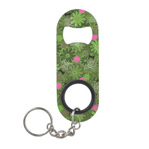 Porte-clé Décapsuleur Crânes punks Girly sur l'arrière - plan de Camo