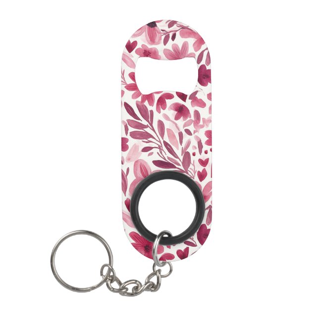 Porte-clé Décapsuleur Crème Fille Rose Fleurs Rouges Cœurs   (Devant)
