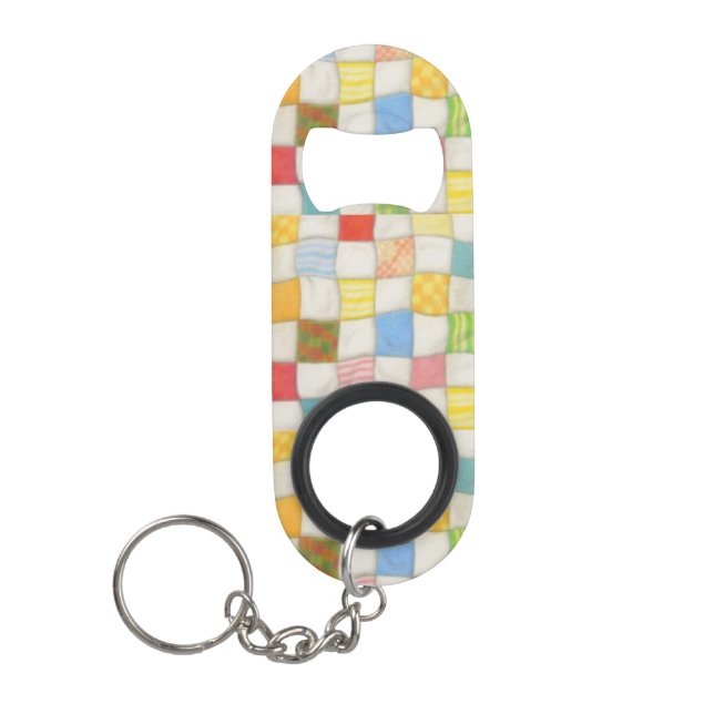 Porte-clé Décapsuleur DÉCAPSULEUR Mini en patchwork avec porte-clés (Devant)