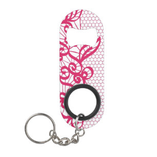 Porte-clé Décapsuleur Dentelle rouge