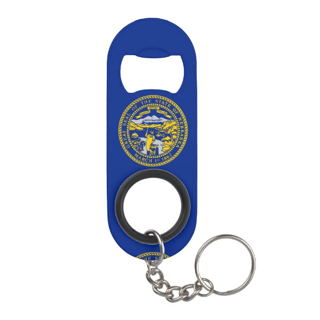 Porte-clé Décapsuleur Design du drapeau de l'État du Nebraska (Dos)