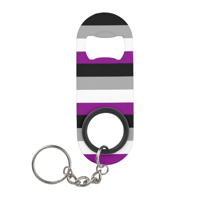 Porte-clé Décapsuleur Drapeau asexué (Devant)