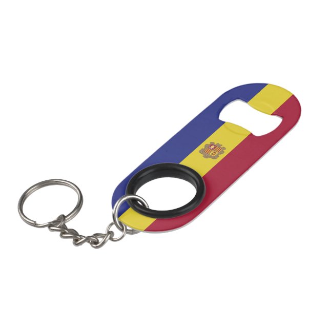 Porte-clé Décapsuleur drapeau d'Andorre (Devant Angle)