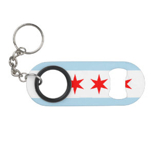 Porte-clé Décapsuleur Drapeau de Chicago