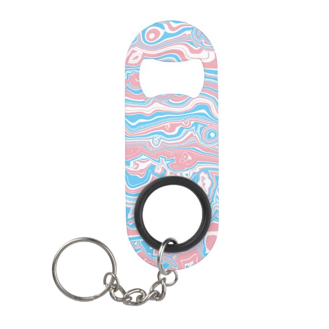 Porte-clé Décapsuleur Drapeau de fierté trans Trippsy Boho Groovy Bandes (Devant)