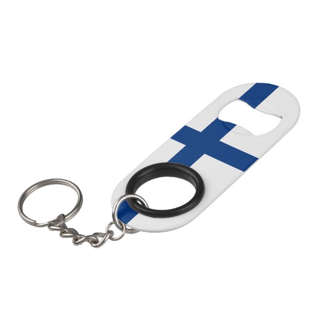 Porte-clé Décapsuleur Drapeau de Finlande (Devant Angle)