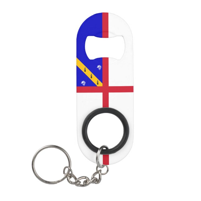 Porte-clé Décapsuleur Drapeau de Herm (Devant)