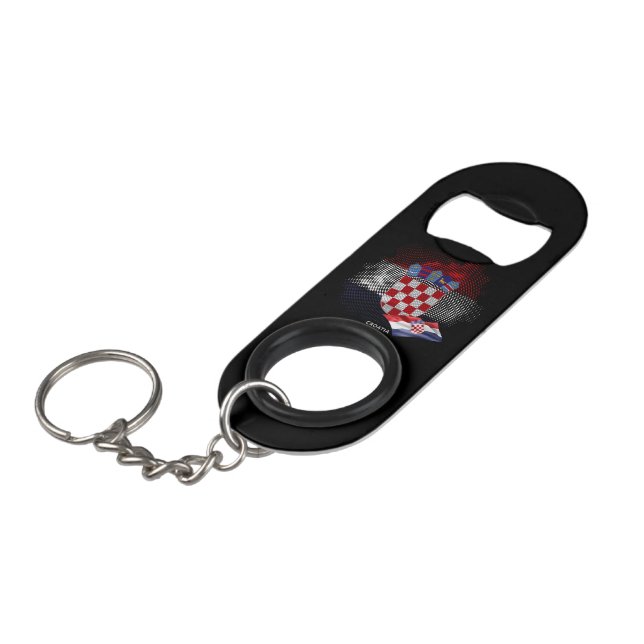 Porte-clé Décapsuleur Drapeau de la Croatie (Devant Angle)