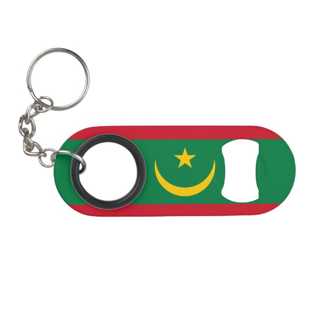 Porte-clé Décapsuleur Drapeau de la Mauritanie (Devant (Horizontal))