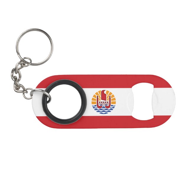 Porte-clé Décapsuleur Drapeau de la Polynésie française (Devant (Horizontal))