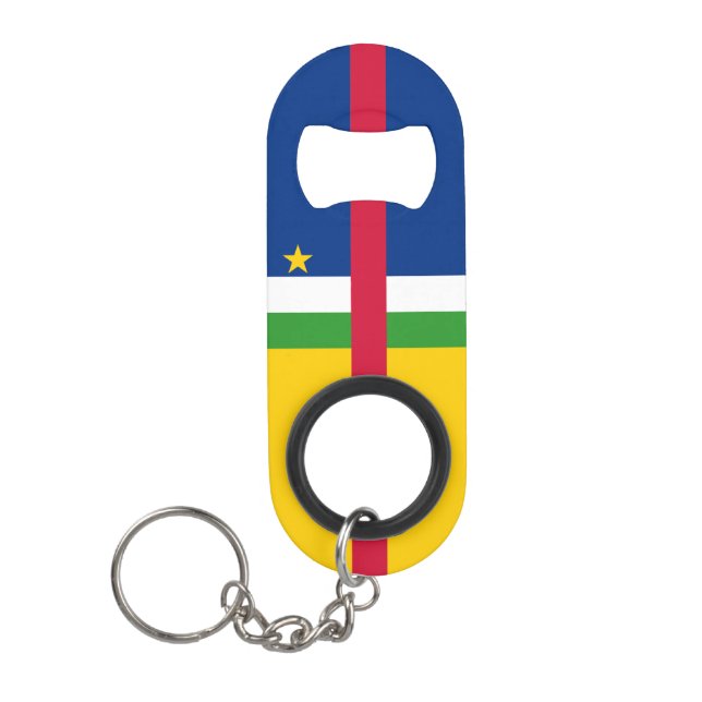Porte-clé Décapsuleur Drapeau de la République centrafricaine (Devant)