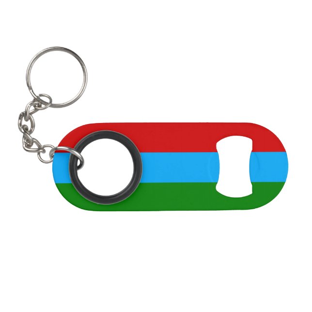 Porte-clé Décapsuleur Drapeau de la République de Carélie (Devant (Horizontal))