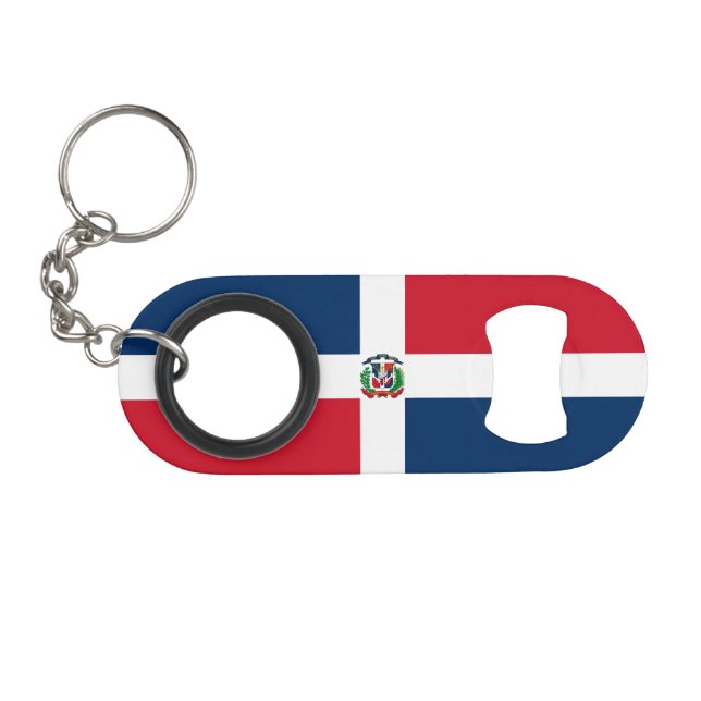 Porte-clé Décapsuleur Drapeau de la République Dominicaine (Devant (Horizontal))
