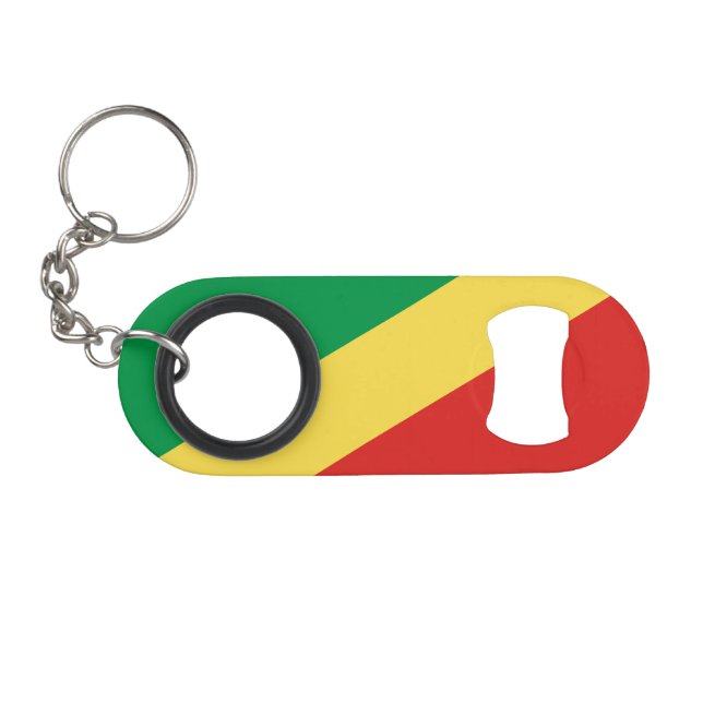 Porte-clé Décapsuleur Drapeau de la République du Congo (Devant (Horizontal))