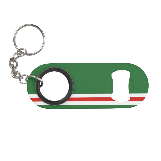 Porte-clé Décapsuleur Drapeau de la République tchétchène d'Ichkérie (Devant (Horizontal))
