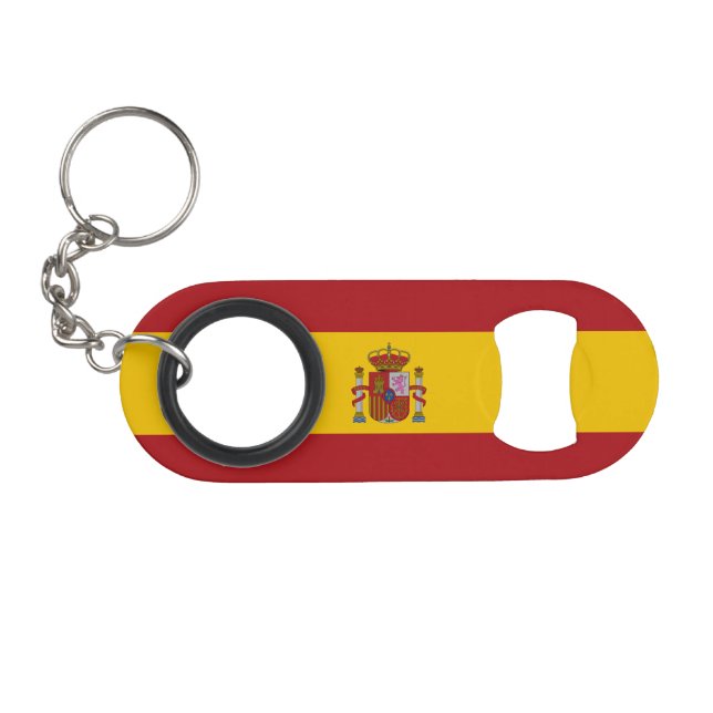 Porte-clé Décapsuleur Drapeau de l'Espagne (Devant (Horizontal))