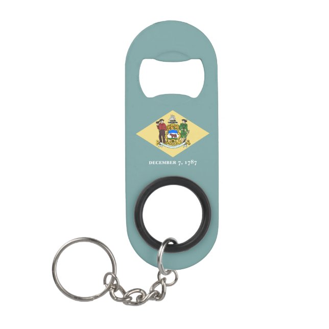 Porte-clé Décapsuleur Drapeau de l'État du Delaware (Devant)