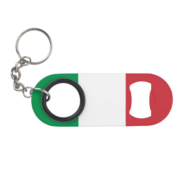 Porte-clé Décapsuleur Drapeau de l'Italie (Devant (Horizontal))