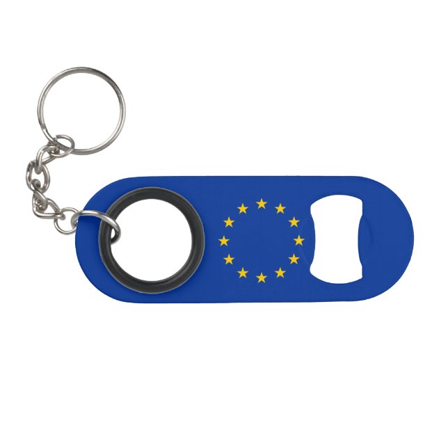 Porte-clé Décapsuleur Drapeau de l'Union européenne (Devant (Horizontal))