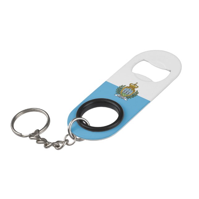 Porte-clé Décapsuleur Drapeau de Saint-Marin (Devant Angle)