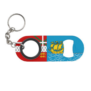Porte-clé Décapsuleur Drapeau de Saint-Pierre-et-Miquelon