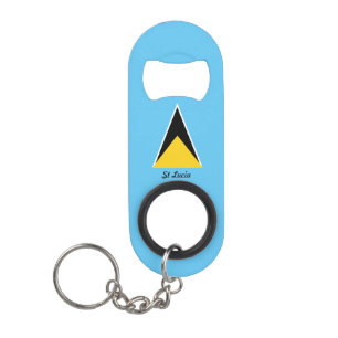 Porte-clé Décapsuleur Drapeau de Sainte-Lucie
