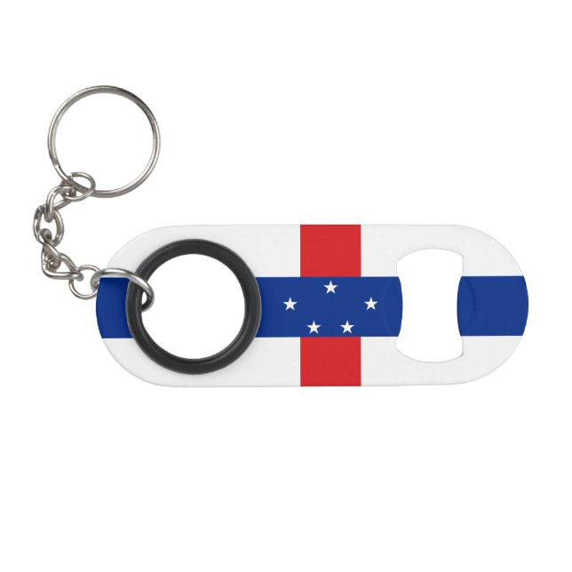 Porte-clé Décapsuleur Drapeau des Antilles néerlandaises (Devant (Horizontal))