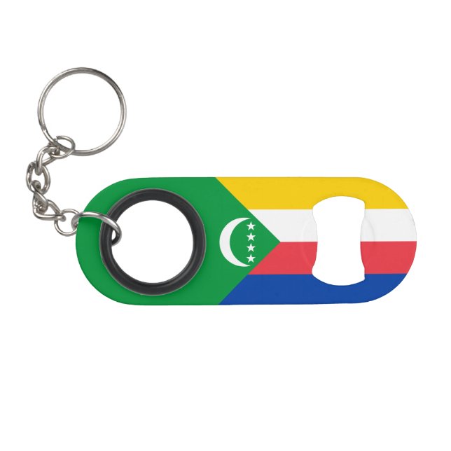 Porte-clé Décapsuleur Drapeau des Comores (Devant (Horizontal))