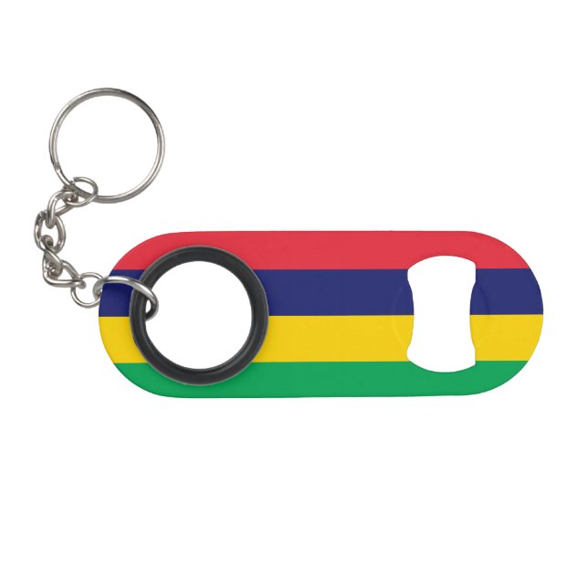 Porte-clé Décapsuleur Drapeau des Îles Maurice (Devant (Horizontal))