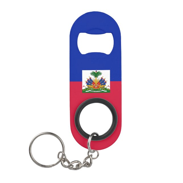 Porte-clé Décapsuleur Drapeau d'Haïti (Devant)