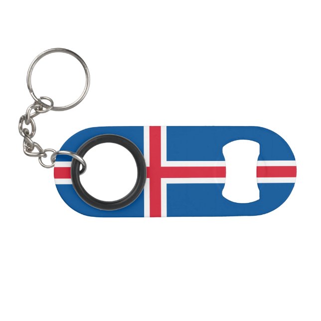 Porte-clé Décapsuleur Drapeau d'Islande (Devant (Horizontal))