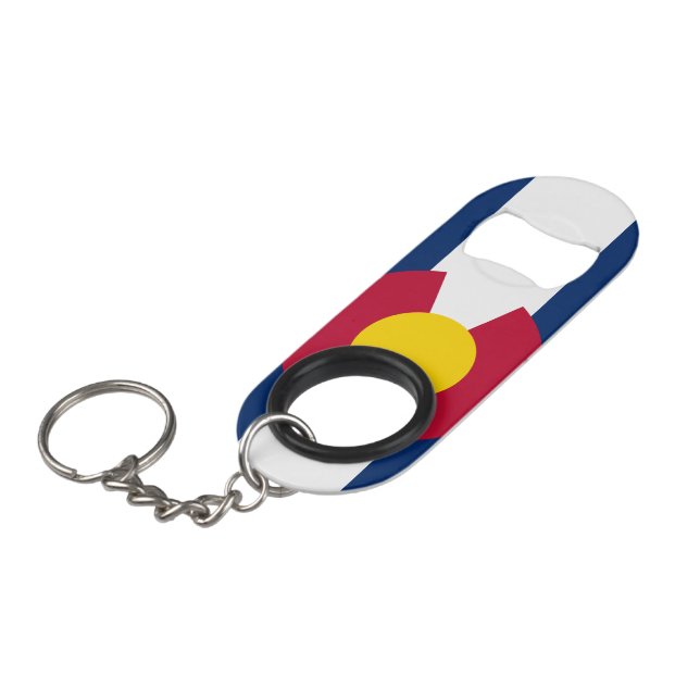 PORTE-CLÉ DÉCAPSULEUR DRAPEAU DU COLORADO (Devant Angle)