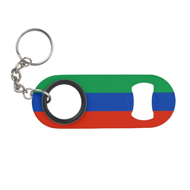 Porte-clé Décapsuleur Drapeau du Daghestan (Devant (Horizontal))