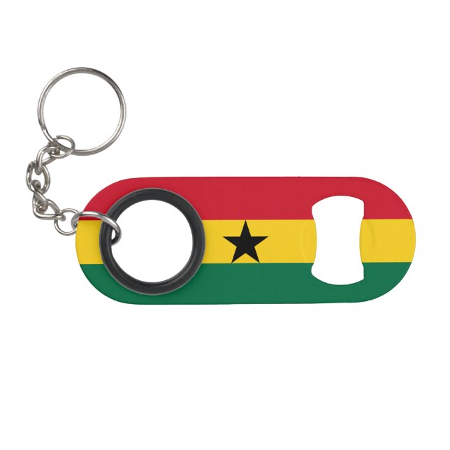 Porte-clé Décapsuleur Drapeau du Ghana (Devant (Horizontal))