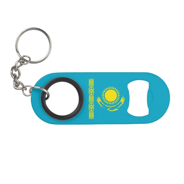 Porte-clé Décapsuleur Drapeau du Kazakhstan (Devant (Horizontal))