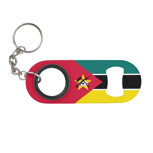 Porte-clé Décapsuleur Drapeau du Mozambique (Devant (Horizontal))