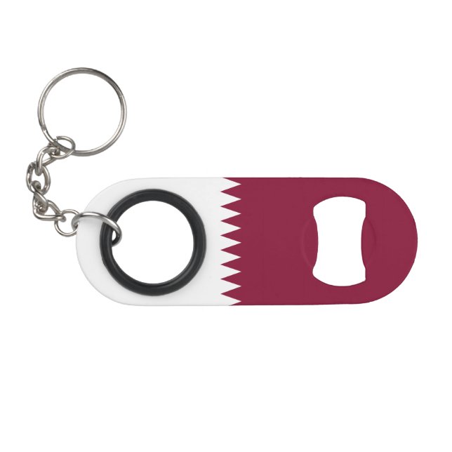 Porte-clé Décapsuleur Drapeau du Qatar (Devant (Horizontal))