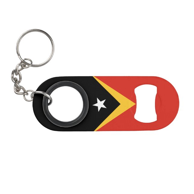 Porte-clé Décapsuleur Drapeau du Timor oriental (Devant (Horizontal))