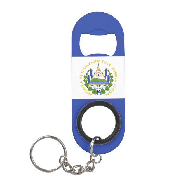 Porte-clé Décapsuleur Drapeau El Salvador (Devant)