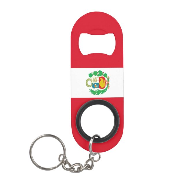 Porte-clé Décapsuleur Drapeau national du Pérou Patriotique (Devant)