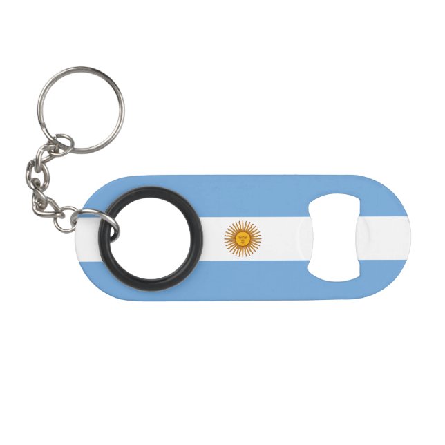 Porte-clé Décapsuleur Drapeau Patriotique Argentin (Devant (Horizontal))